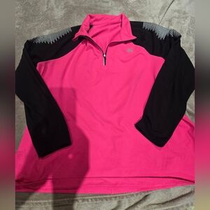 Fila Pink and Black Quarter-Zip Pullover
